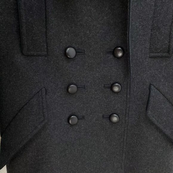 NWOT Isabel Marant Wool Blend Charcoal Short 4 pocket Double Breasted PeaCoat - Picture 5 of 16